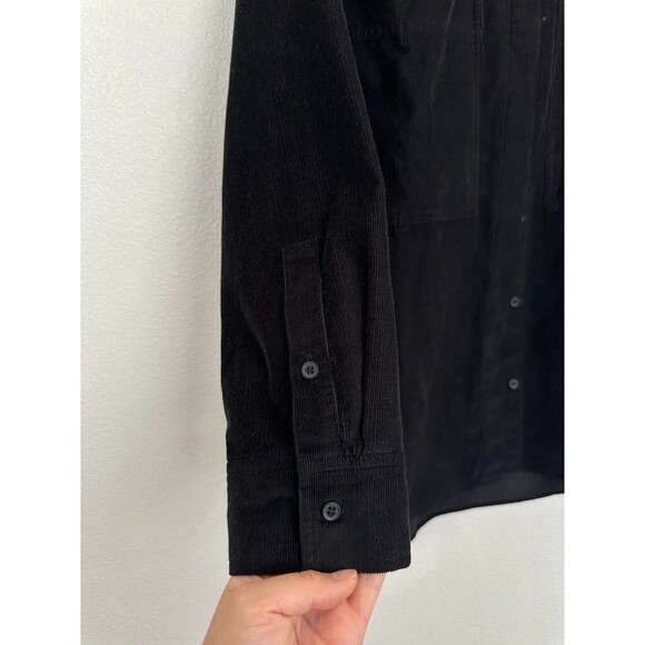 COS Corduroy Relaxed Button Front Tunic Long Sleeve Black Oversized Women's 12 - Picture 9 of 11